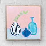 Blues With Eucalyptus On Pink