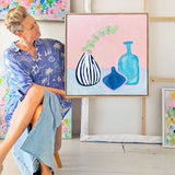 Blues With Eucalyptus On Pink