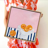 Oranges On Blue Stripes