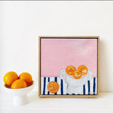 Oranges On Blue Stripes