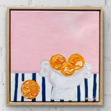 Oranges On Blue Stripes