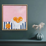 Oranges On Blue Stripes