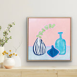 Blues With Eucalyptus On Pink