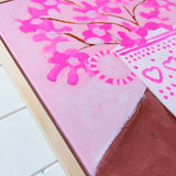 Pink Flowers In Heart Vase