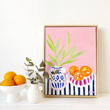 Oranges In Pink Bowl