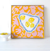 Plate Of Lemons On Pink+Yellow