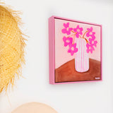 Pink Blooms In Pink Stripes