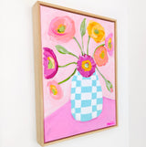 Poppies In Chequered Vase