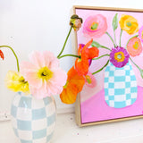 Poppies In Chequered Vase