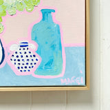 Blue Pots With Eucalyptus