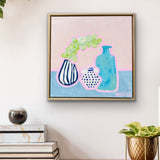 Blue Pots With Eucalyptus