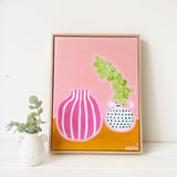 Pink Pot With Stripes