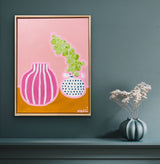 Pink Pot With Stripes