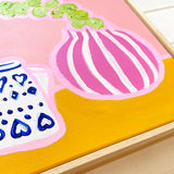 Stripey Pot With Eucalyptus