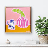 Stripey Pot With Eucalyptus