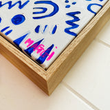 Little Pink Pot With Lemon On Blue