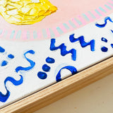 Lemons In Wonky Bowl On Blue