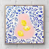 Lemons In Wonky Bowl On Blue