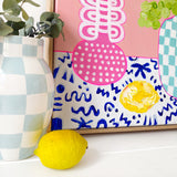 Chequered Vase With Eucalyptus