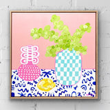 Chequered Vase With Eucalyptus