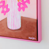 Pink Blooms In Pink Stripes