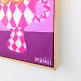 Wonky Pink Bowl  With Oranges