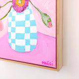 Poppies In Chequered Vase