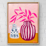 Coffee Pot With Pink Leaves