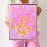 Little Pot With Wattle On Pink