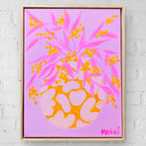 Little Pot With Wattle On Pink