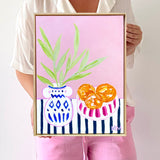 Oranges In Pink Bowl