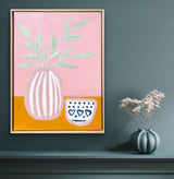 Pink Stripes With Wonky Blue Bowl