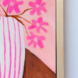 Pink Flowers In Stripes