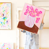 Pink Stripes With Flowers