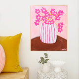 Pink Stripes With Flowers