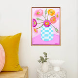 Poppies In Chequered Vase