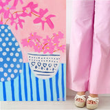 Spotty Pot With Pink Flowers