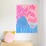 Spotty Pot With Pink Flowers