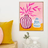 Stripey Pot With Pink Leaves