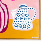 Stripey Pot With Pink Leaves