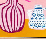 Stripey Pot With Pink Leaves