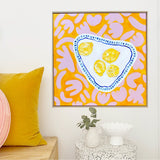 Plate Of Lemons On Pink+Yellow