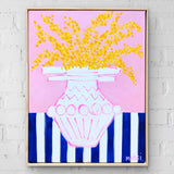 Wattle On Blue Stripes