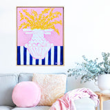 Wattle On Blue Stripes