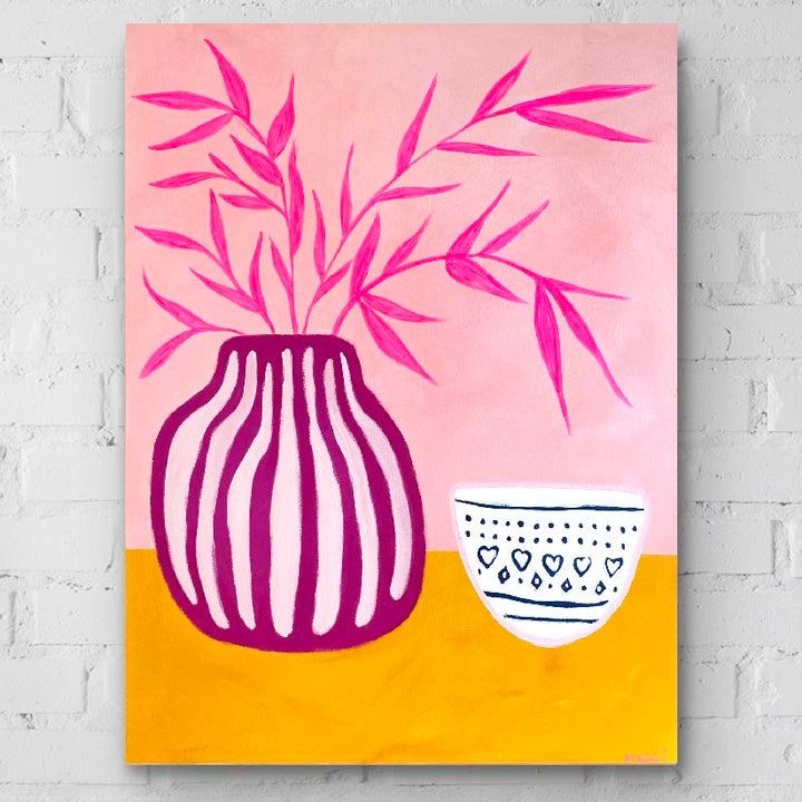 Wonky Bowl With Pink Pot