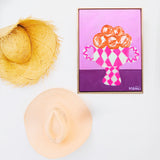 Wonky Pink Bowl  With Oranges