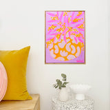 Wonky Pot With Wattle On Pink