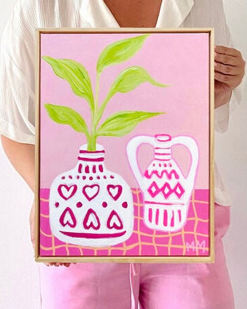 Magenta Hearts With Lily