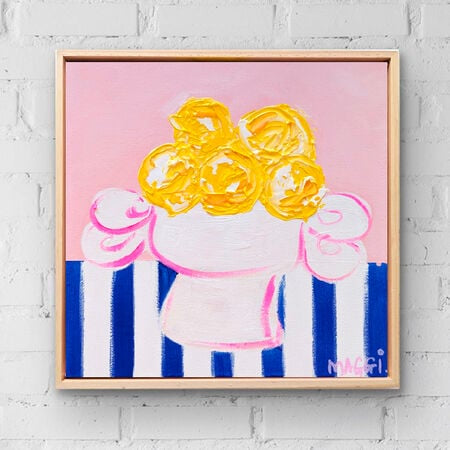 Lemons On Blue Stripes
