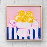 Lemons On Blue Stripes